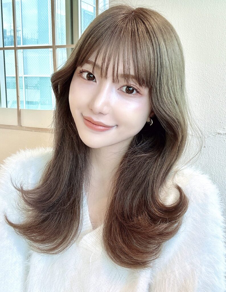 大人可愛い2wayバング韓国風くびれロング