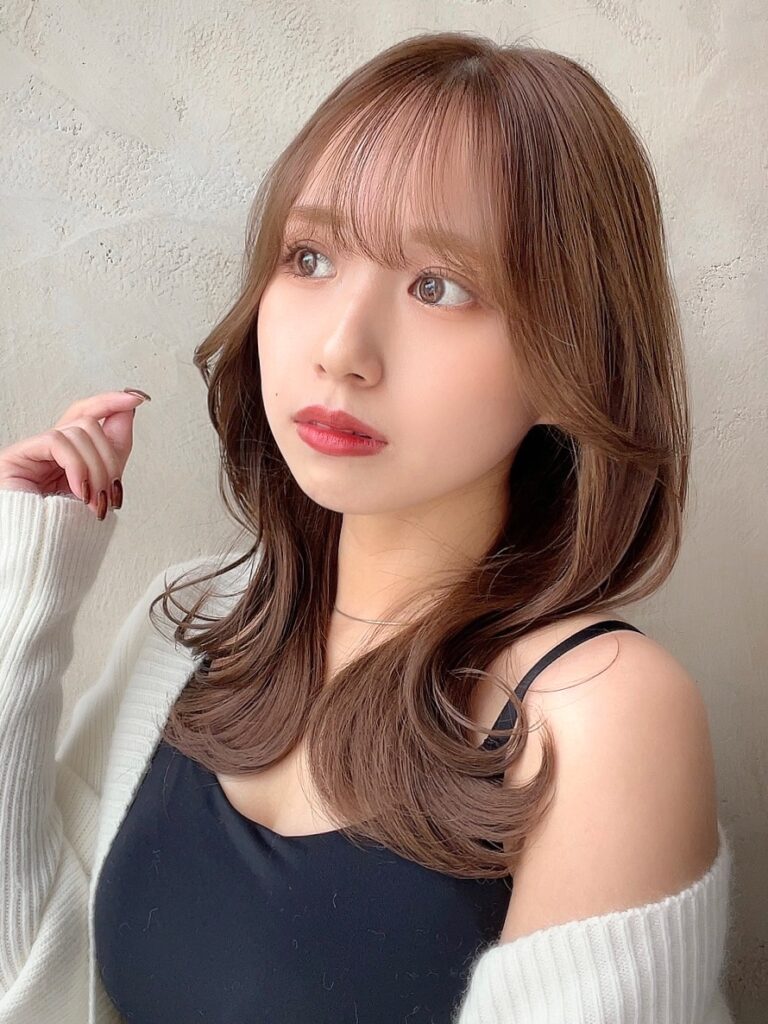 🤍20代30代40代大人かわいいセミロング 薄め前髪 くびれヘア🤍