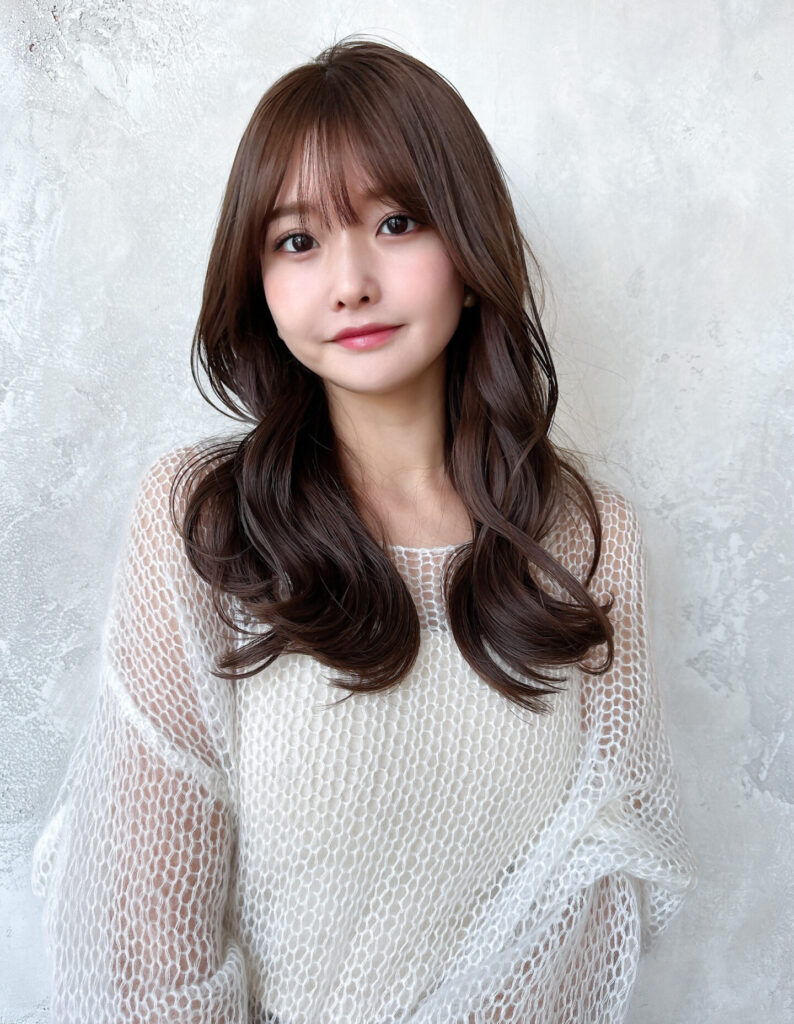 ゆるふわセミロング 大人可愛い レイヤーカット シースルー前髪