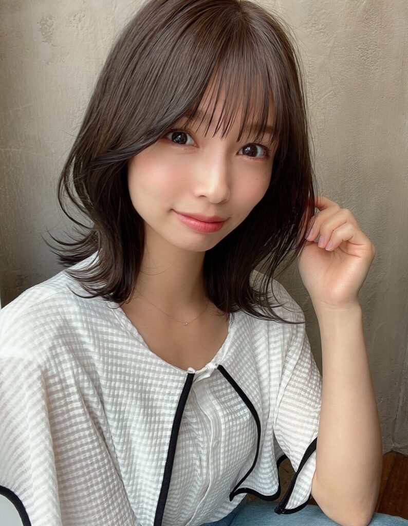 20代30代大人かわいいミディアムヘア★グレージュ