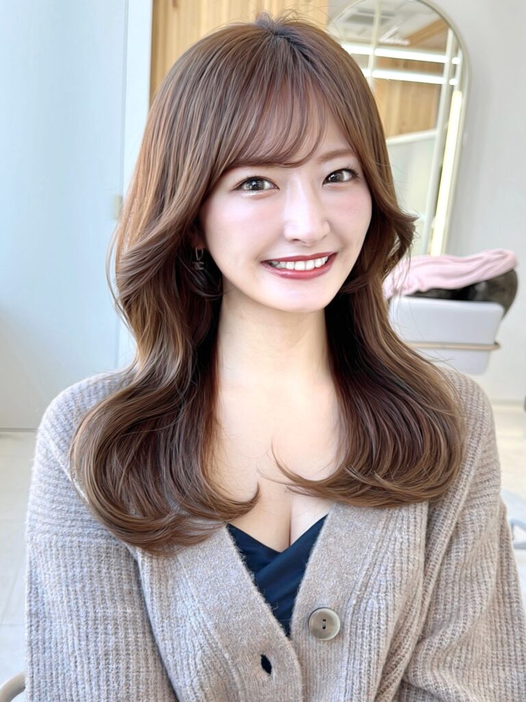 自然な動きと艶のあるくびれヘア/流れるお顔まわりカット