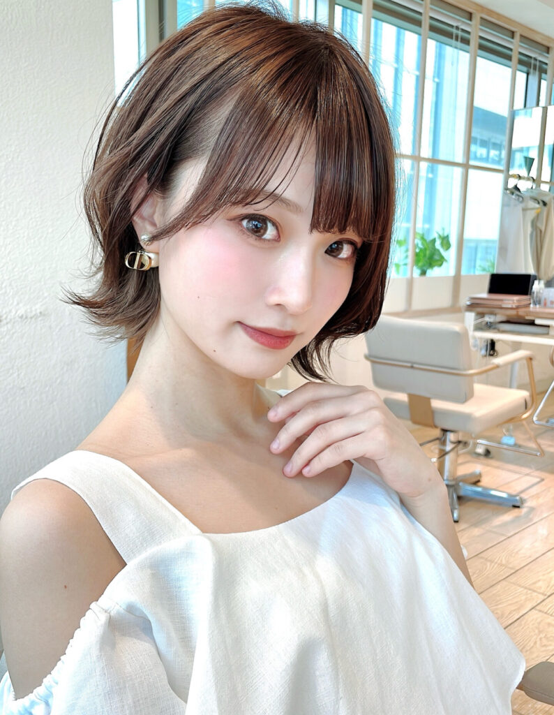 大人可愛い小顔前下がりボブ×ナチュラルボブ×20代30代40代