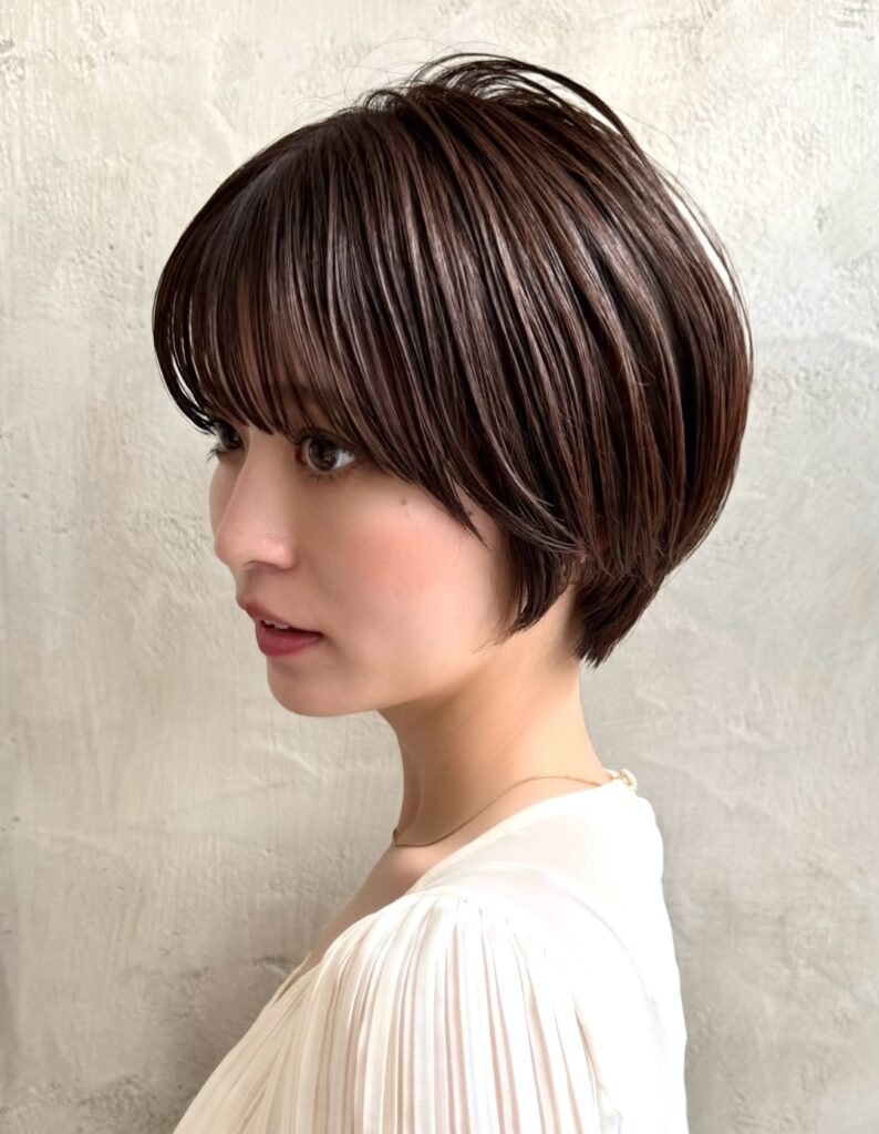 大人かわいい丸みショートボブ