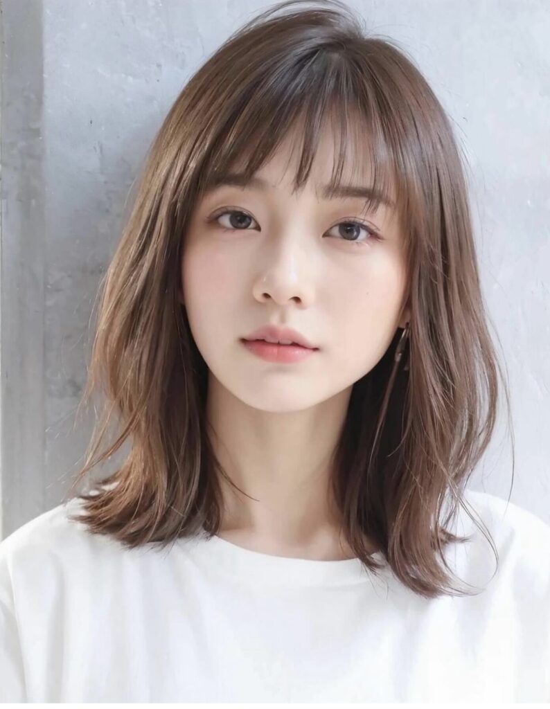 面長似合うひし形シルエットくびれヘア