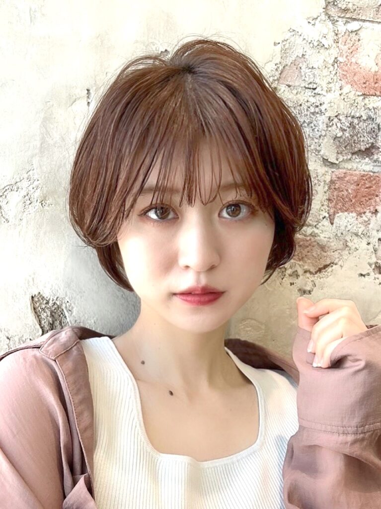 大人かわいい丸みショートボブ
