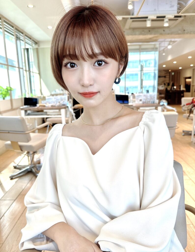 イメチェン大人可愛い小顔前下がりボブシースルー前髪20代30代