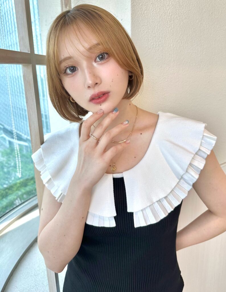 イメチェン大人可愛い小顔前下がりボブシースルー前髪20代30代