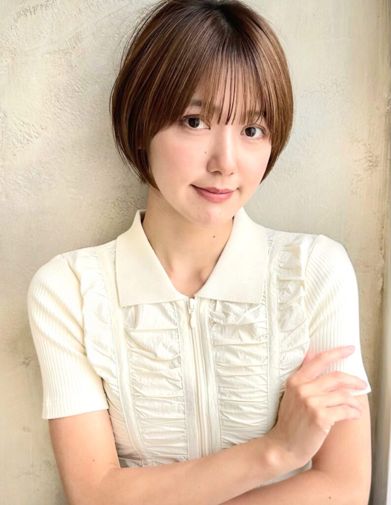 丸みショート 前下がり 似合わせカット ボブ 新宿 小顔 前上がり 30代 40代 50代