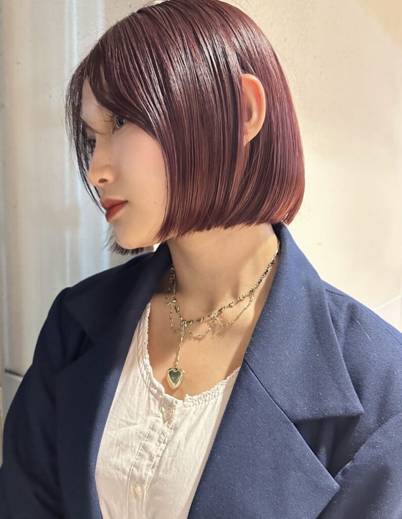 イメチェン大人可愛い小顔前下がりボブシースルー前髪20代30代
