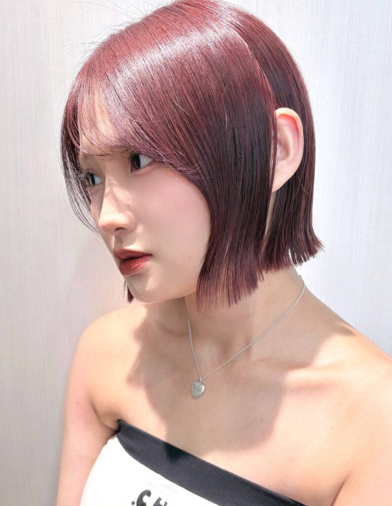 イメチェン大人可愛い小顔前下がりボブシースルー前髪20代30代