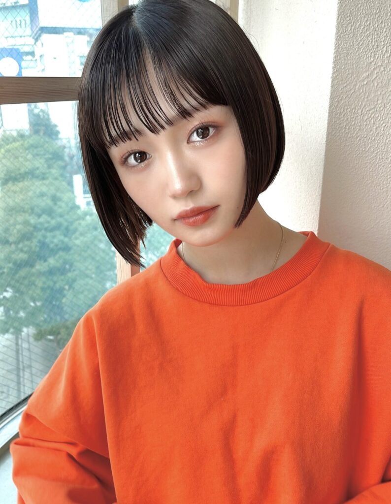 イメチェン大人可愛い小顔前下がりボブシースルー前髪20代30代