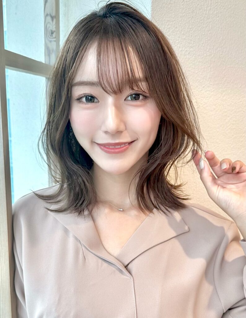 簡単大人可愛い小顔前下がりボブシースルー前髪20代30代40代