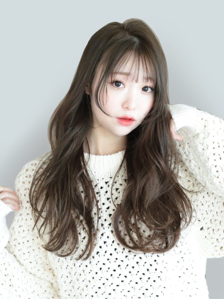 シースルーバング韓国レイヤースタイル