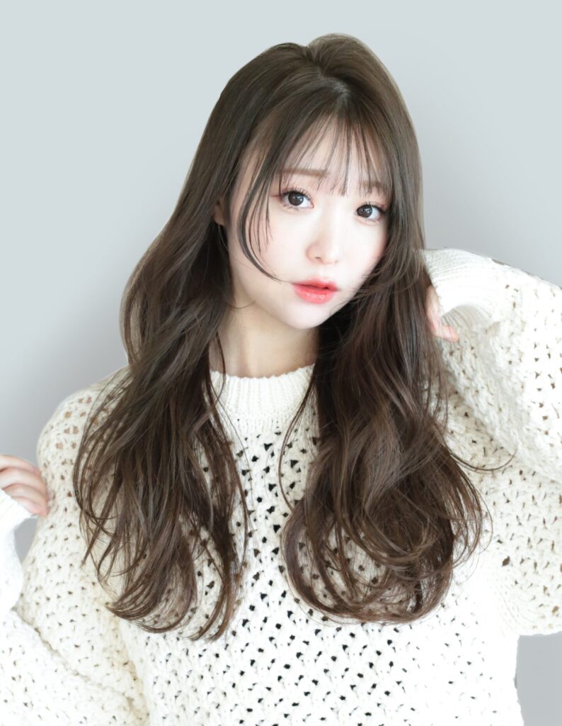 シースルーバング韓国レイヤースタイル
