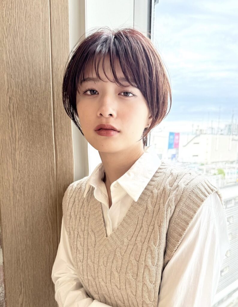 暖色女っぽショート