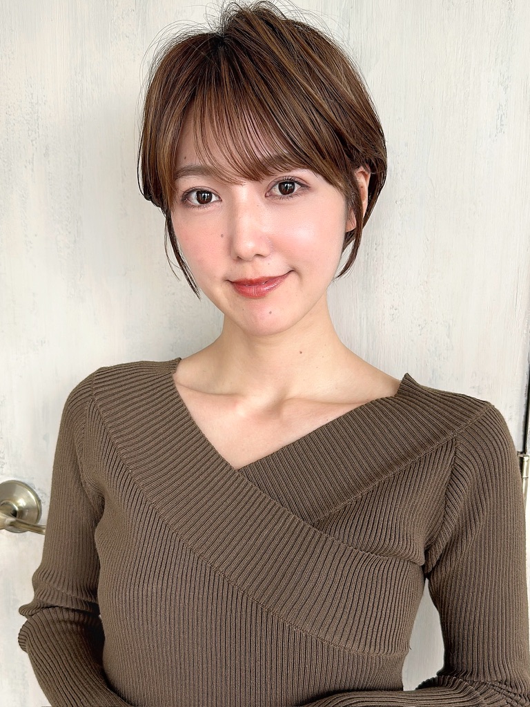 丸みショート 前下がり 似合わせカット ボブ 新宿 小顔 前上がり 30代 40代 50代