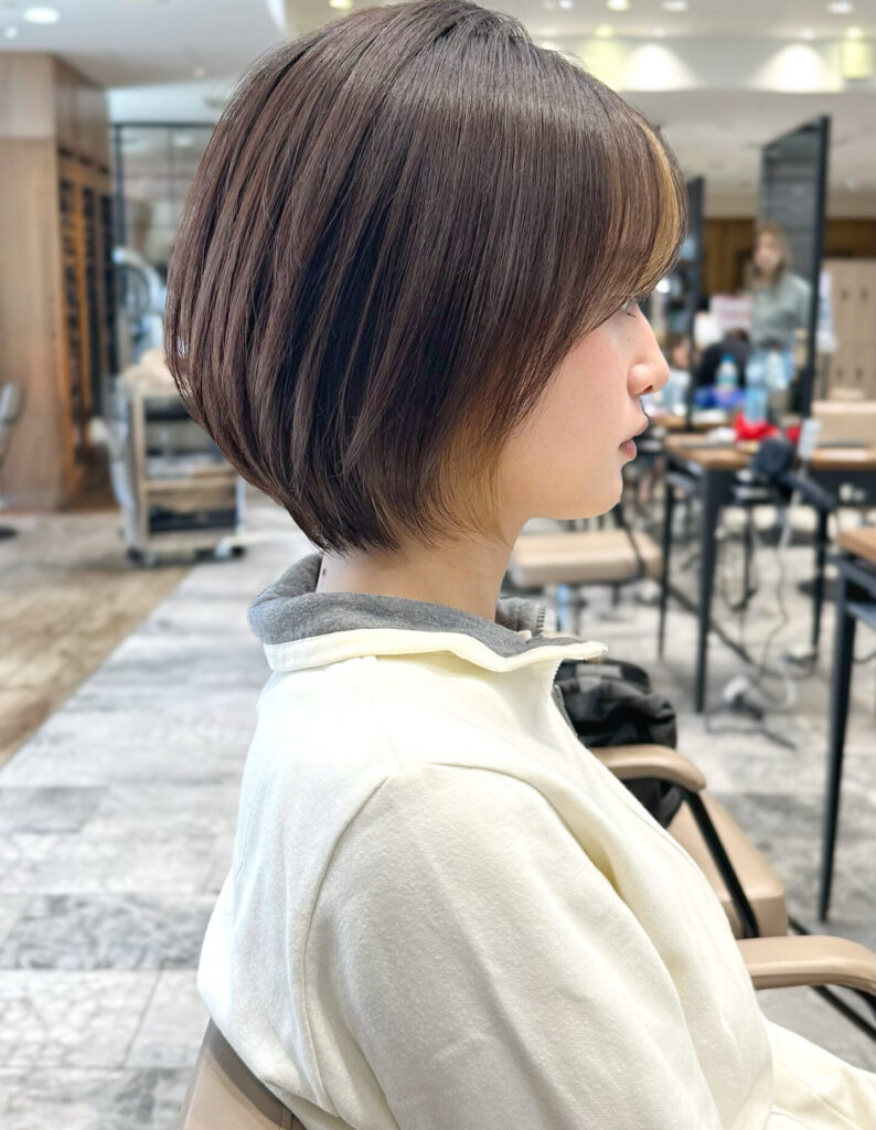 丸みショート 前下がり 似合わせカット ボブ 新宿 小顔 前上がり 30代 40代 50代