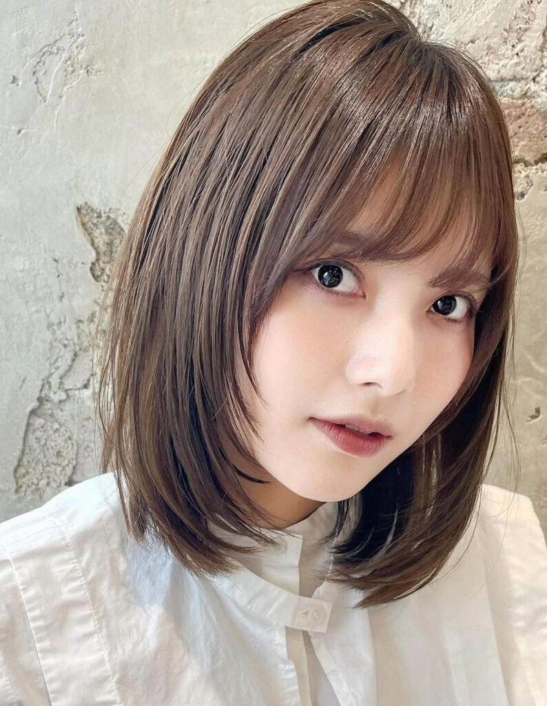 小顔効果★顔まわりレイヤーカット★ショコラベージュ★京佳