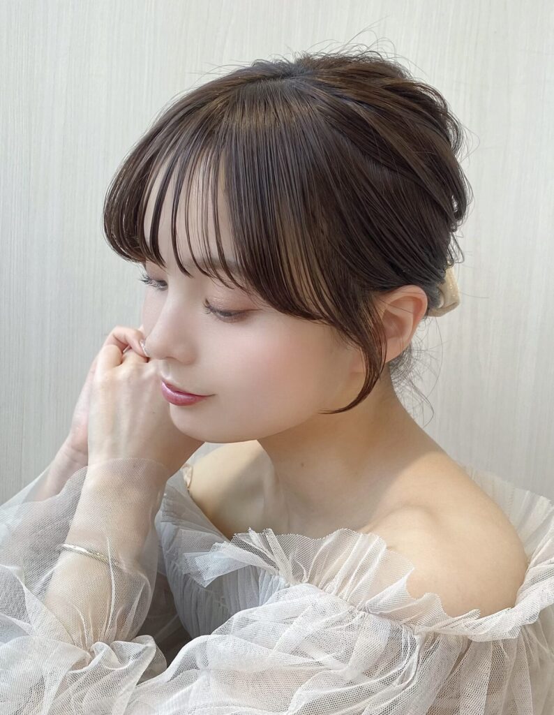 顔まわりレイヤーで小顔見せ前髪