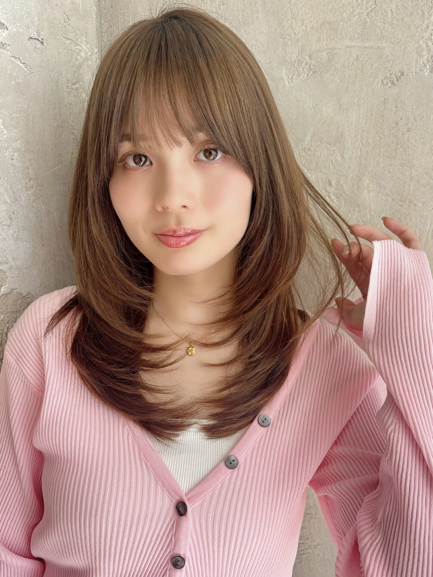 小顔★顔まわりカット×レイヤーカット★艶カラー