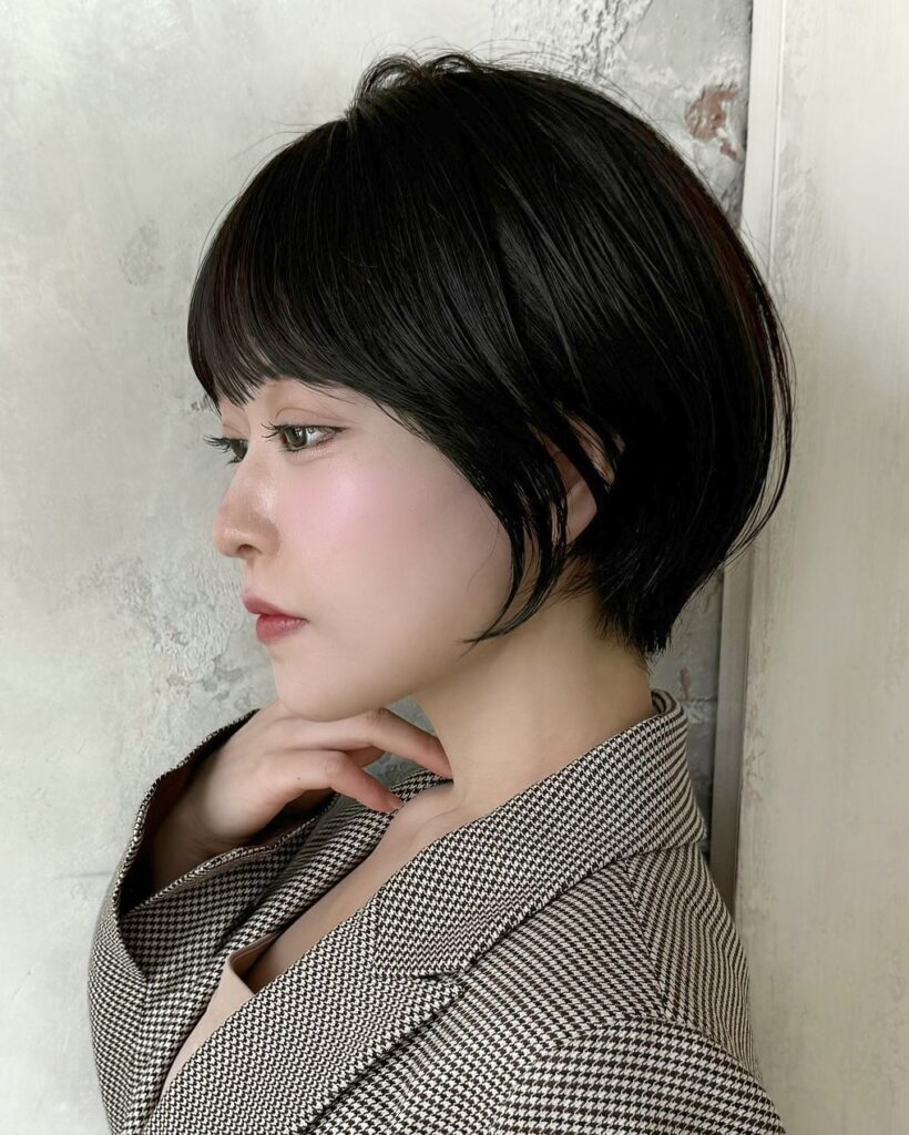 絶壁解消！丸みショートで横顔美人♪